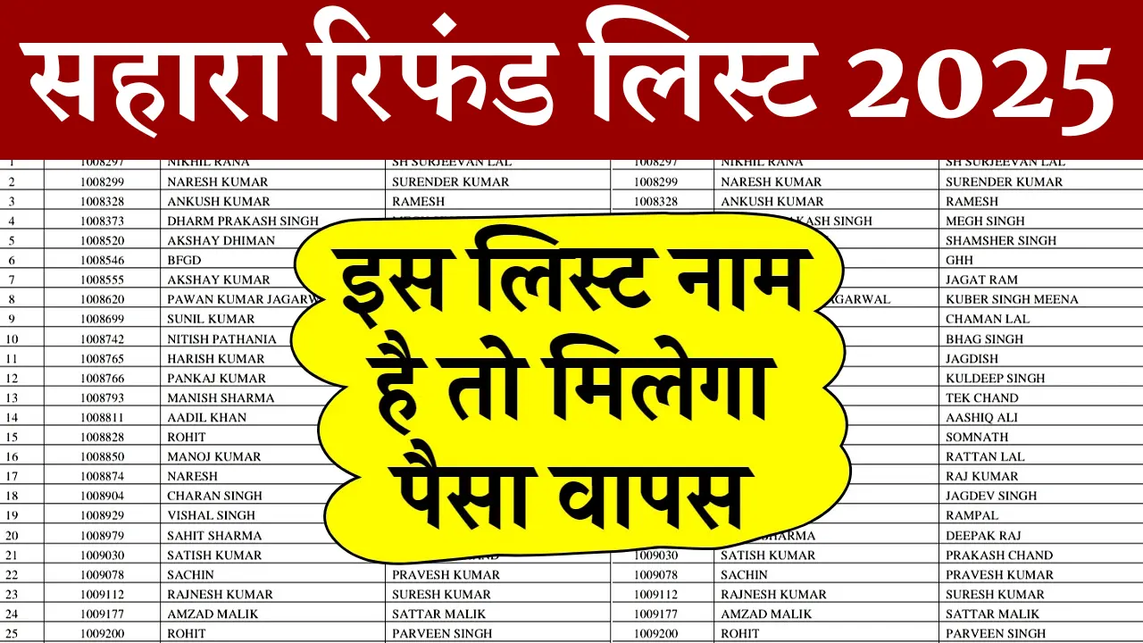 Sahara refund list 2025